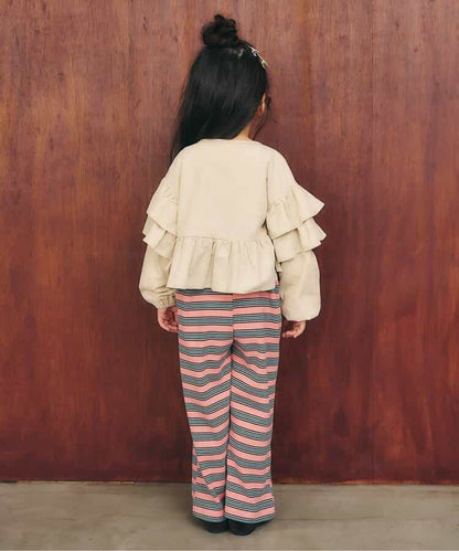 日本童裝 apres les cours 荷葉邊燈芯絨上衣外套 80-130cm 女童款 秋季 OUTERWEAR TOPS
