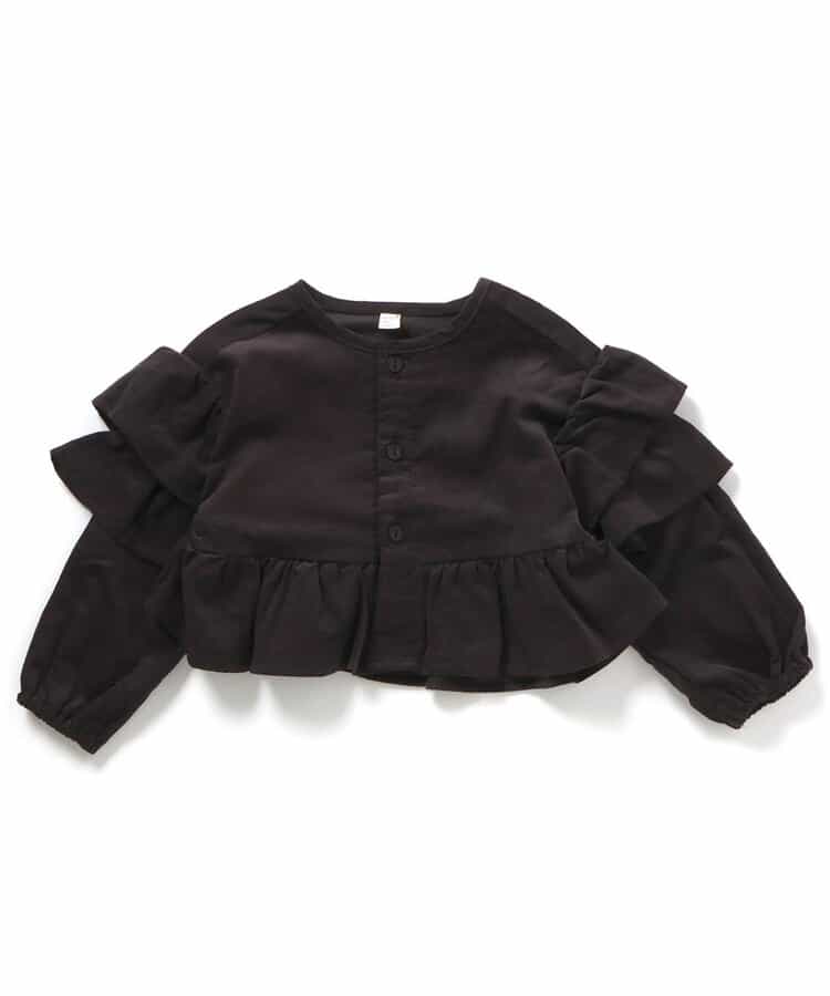 日本童裝 apres les cours 荷葉邊燈芯絨上衣外套 80-130cm 女童款 秋季 OUTERWEAR TOPS