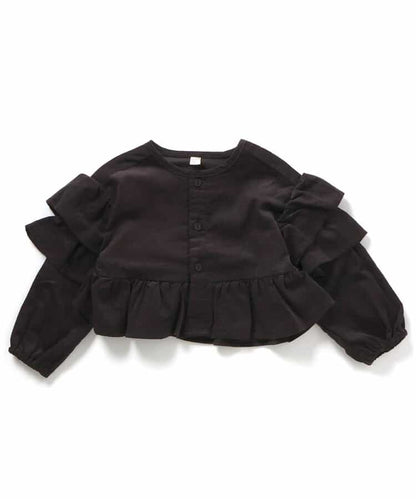 日本童裝 apres les cours 荷葉邊燈芯絨上衣外套 80-130cm 女童款 秋季 OUTERWEAR TOPS