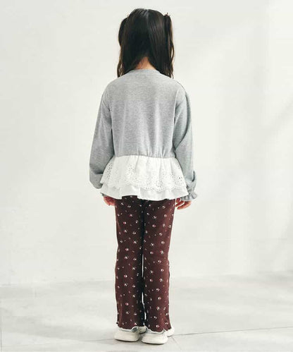 日本童裝 apres les cours 蕾絲荷葉邊羅紋上衣 80-140cm 女童款 秋季 TOPS