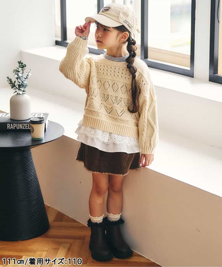 日本童裝 apres les cours 蕾絲荷葉邊羅紋上衣 80-140cm 女童款 秋季 TOPS