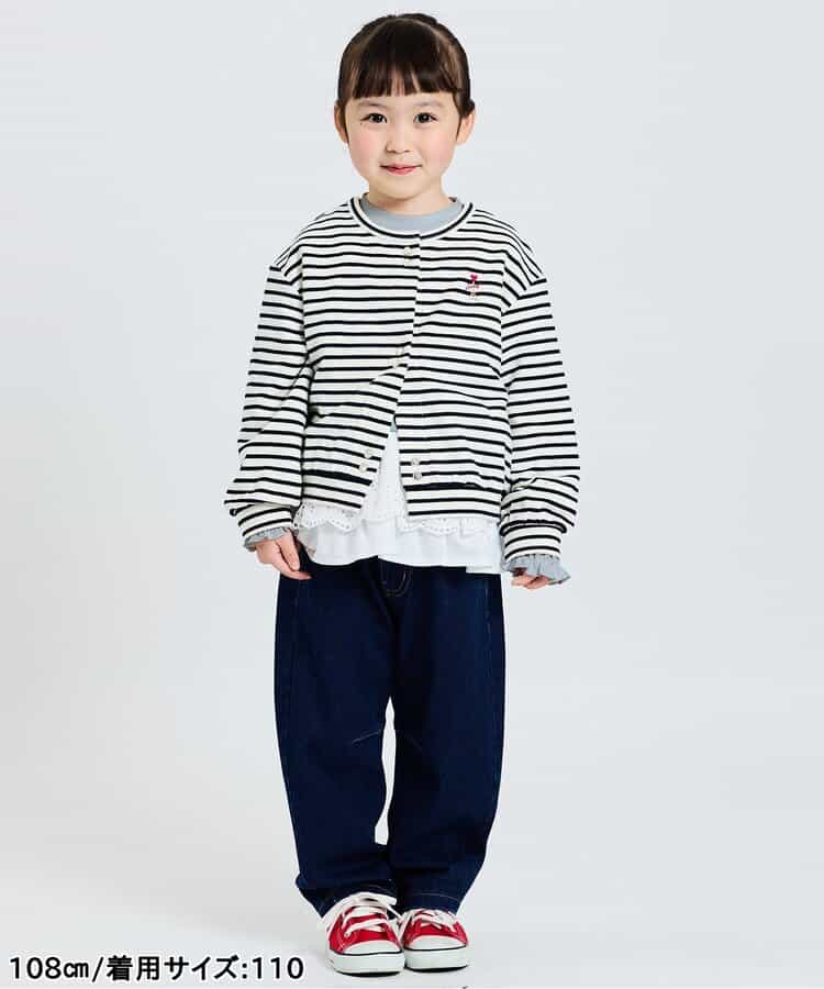 日本童裝 apres les cours 蕾絲荷葉邊羅紋上衣 80-140cm 女童款 秋季 TOPS
