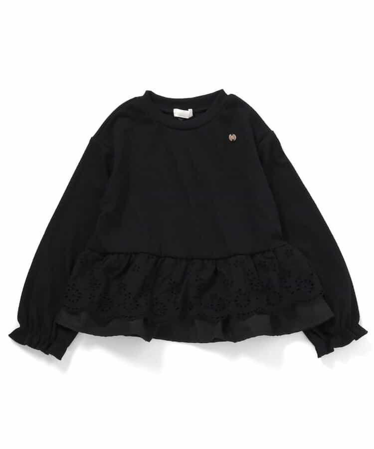 日本童裝 apres les cours 蕾絲荷葉邊羅紋上衣 80-140cm 女童款 秋季 TOPS
