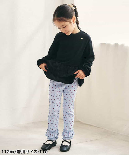 日本童裝 apres les cours 蕾絲荷葉邊羅紋上衣 80-140cm 女童款 秋季 TOPS