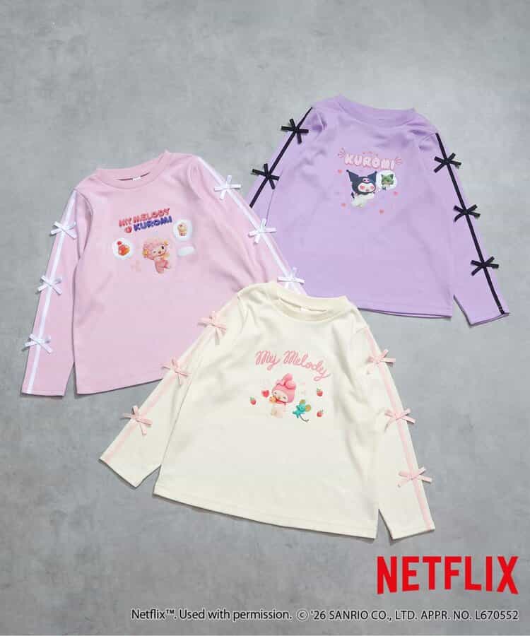 日本童裝 apres les cours x NETFLIX MYMELODY＆KUROMI上衣 80-140cm 女童款 秋季 TOPS