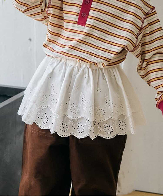 日本童裝 apres les cours 蕾絲配襯短裙 80-130cm 女童款 秋季 SKIRTS 衣服配件