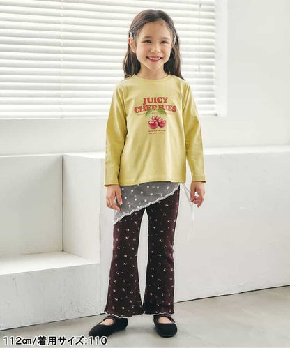 日本童裝 apres les cours 華夫格紋喇叭褲 80-140cm 女童款 秋季 PANTS
