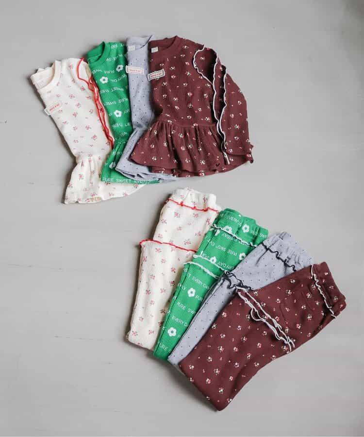 日本童裝 apres les cours 華夫格紋喇叭褲 80-140cm 女童款 秋季 PANTS