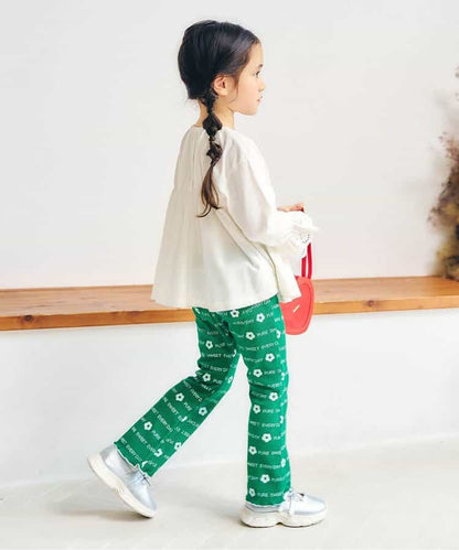 日本童裝 apres les cours 華夫格紋喇叭褲 80-140cm 女童款 秋季 PANTS