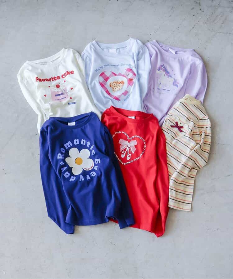 日本童裝 apres les cours 印花上衣 80-140cm 女童款 秋季 TOPS 聖誕紅/新年紅