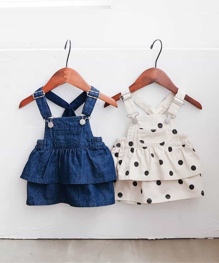 日本童裝 apres les cours 吊帶連身裙 70-80cm 女童款 初生嬰兒 秋季 DRESSES