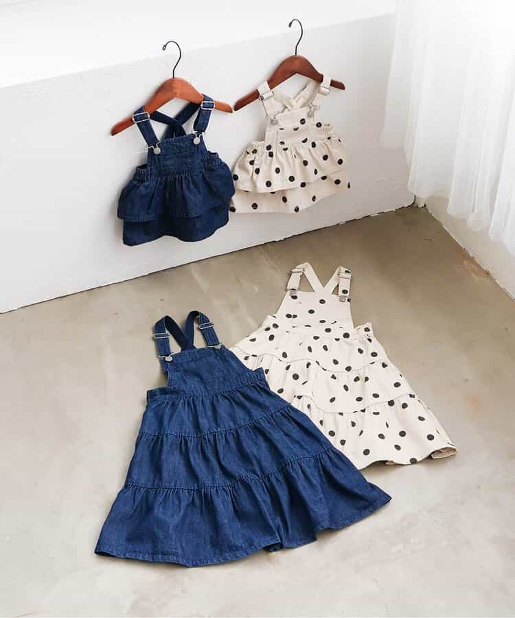 日本童裝 apres les cours 吊帶連身裙 70-80cm 女童款 初生嬰兒 秋季 DRESSES