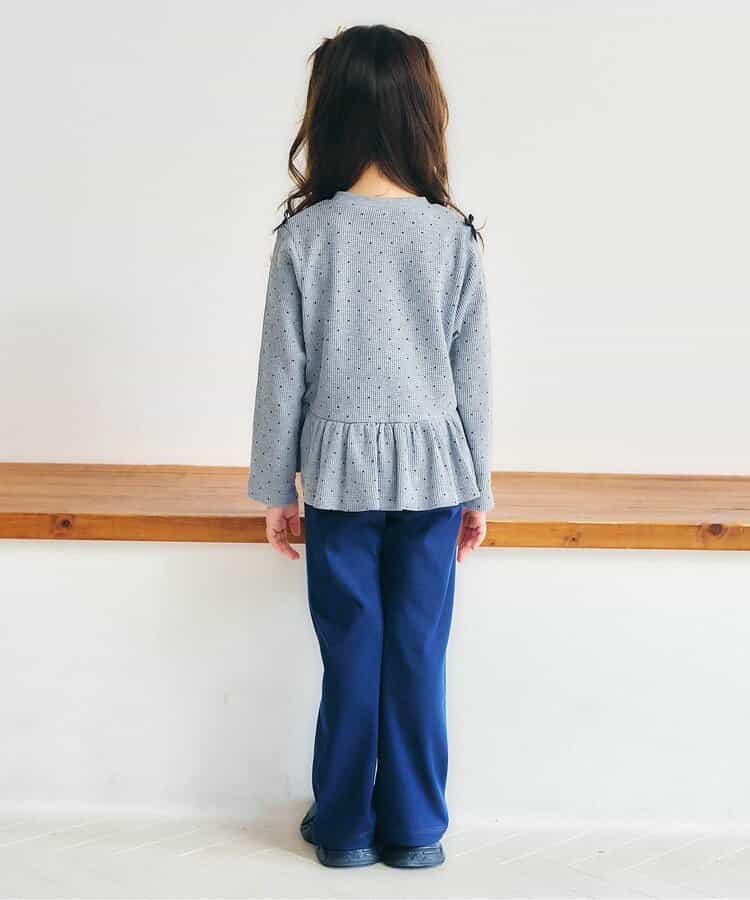 日本童裝 apres les cours 華夫格荷葉邊上衣 80-140cm 女童款 初生嬰兒 秋季 TOPS  聖誕紅/新年紅