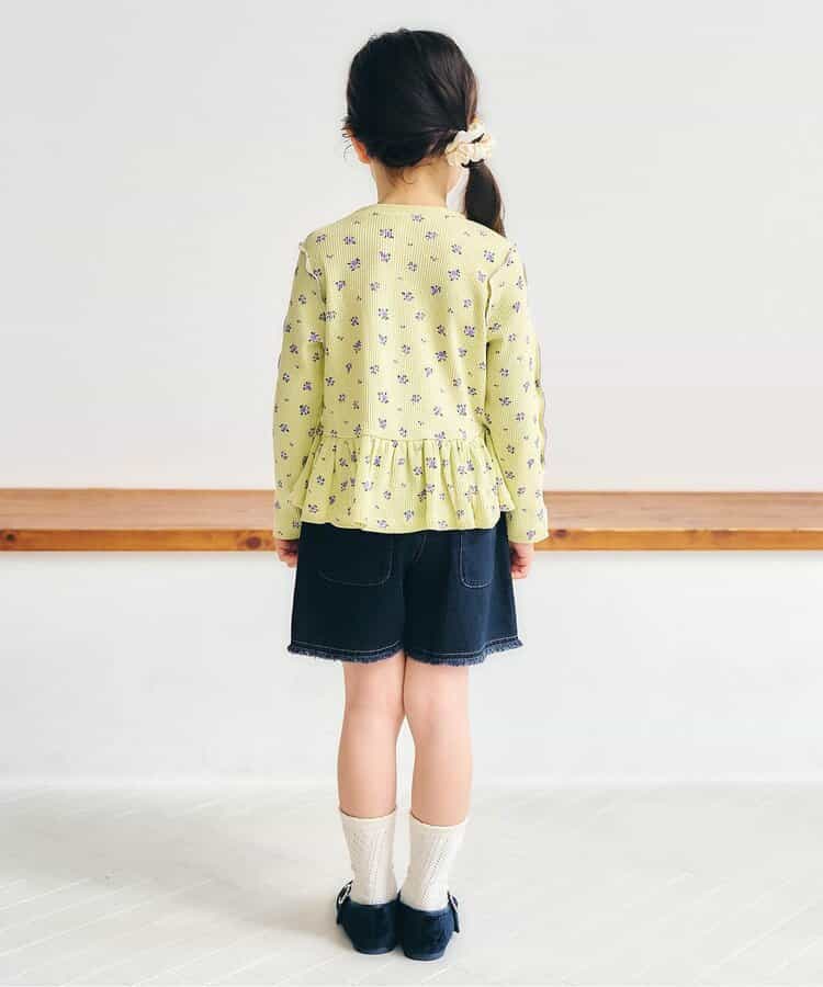 日本童裝 apres les cours 華夫格荷葉邊上衣 80-140cm 女童款 初生嬰兒 秋季 TOPS  聖誕紅/新年紅