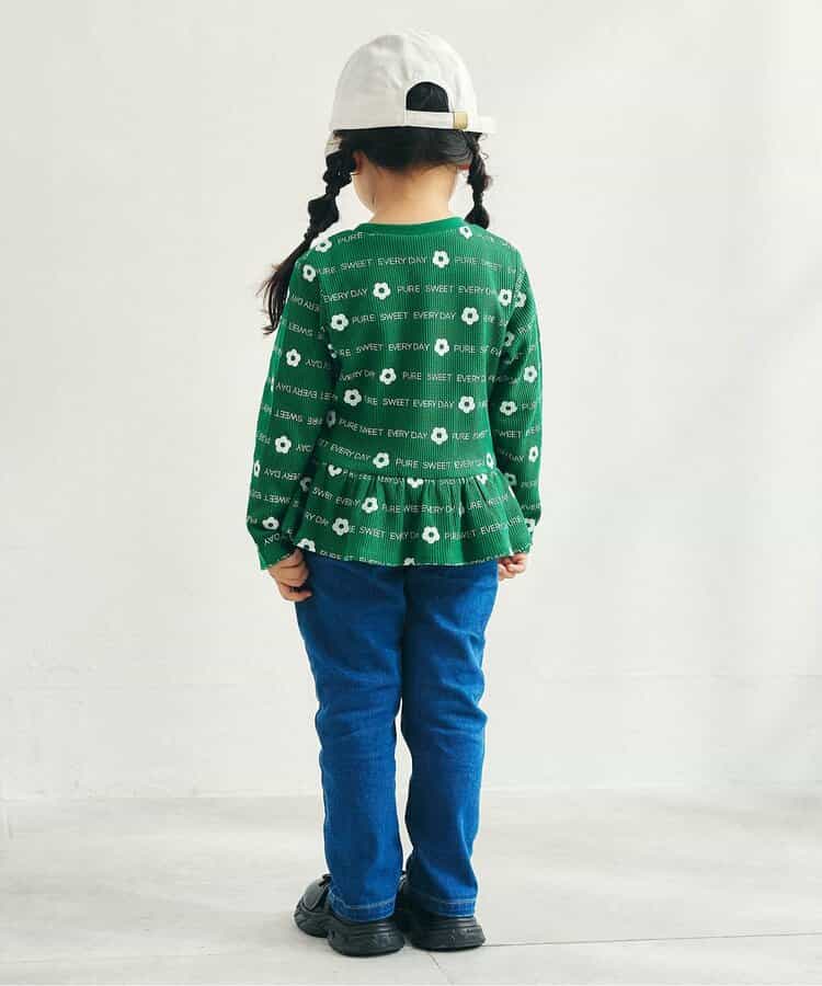 日本童裝 apres les cours 華夫格荷葉邊上衣 80-140cm 女童款 初生嬰兒 秋季 TOPS  聖誕紅/新年紅