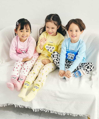 日本童裝 apres les cours 睡衣 80-130cm 男童款/女童款 秋季 TOPS PANTS 睡衣系列 おなかぺこぺこモチーフソックス