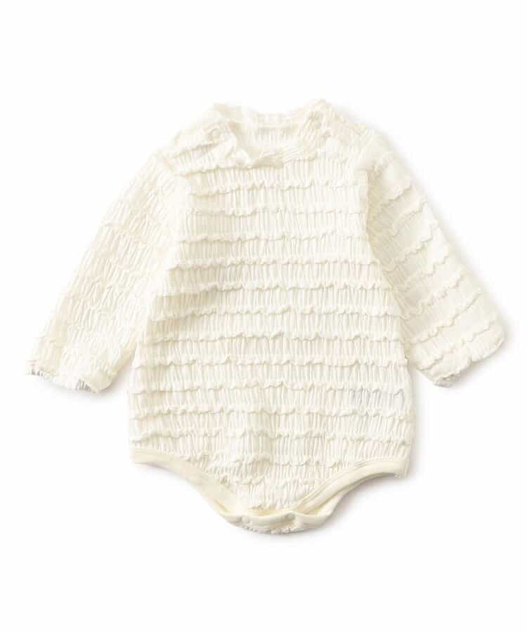 日本童裝 apres les cours 荷葉邊提花連衣 70-80cm 女童款 初生嬰兒 秋季 Jumpsuit