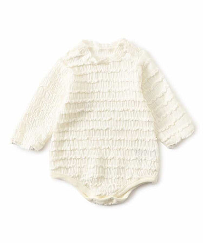 日本童裝 apres les cours 荷葉邊提花連衣 70-80cm 女童款 初生嬰兒 秋季 Jumpsuit