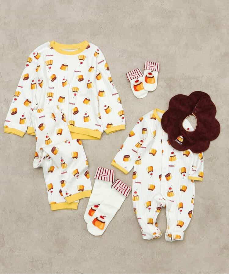 日本童裝 apres les cours 連衣及口水巾套裝 70-80cm 男童款/女童款 初生嬰兒 秋季 Jumpsuit おなかぺこぺこモチーフソックス