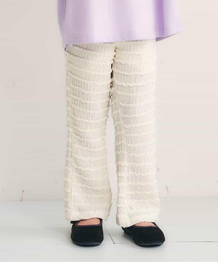 日本童裝 apres les cours 荷葉邊提花長褲 80-130cm 女童款 秋季 PANTS