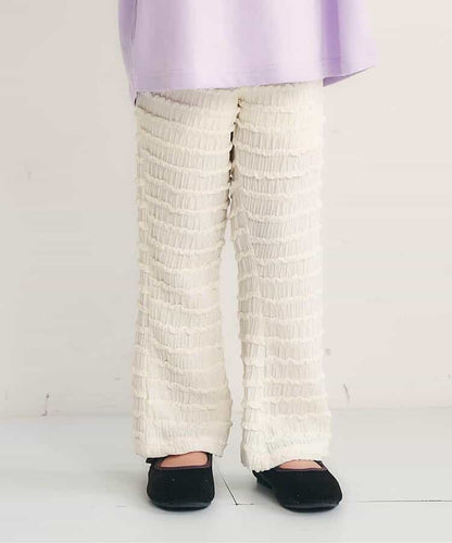 日本童裝 apres les cours 荷葉邊提花長褲 80-130cm 女童款 秋季 PANTS