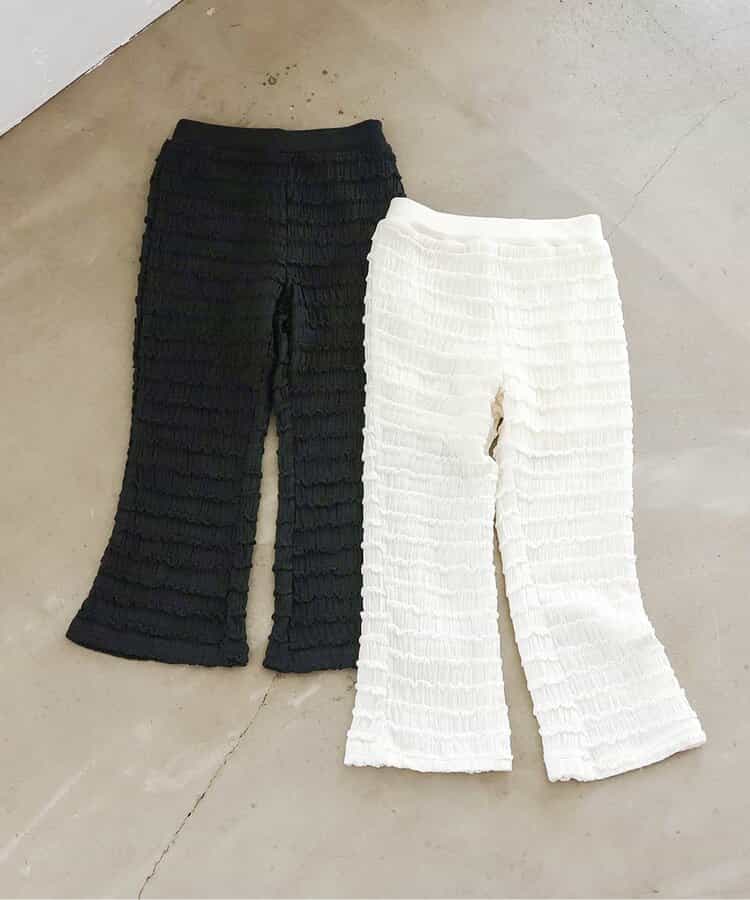 日本童裝 apres les cours 荷葉邊提花長褲 80-130cm 女童款 秋季 PANTS