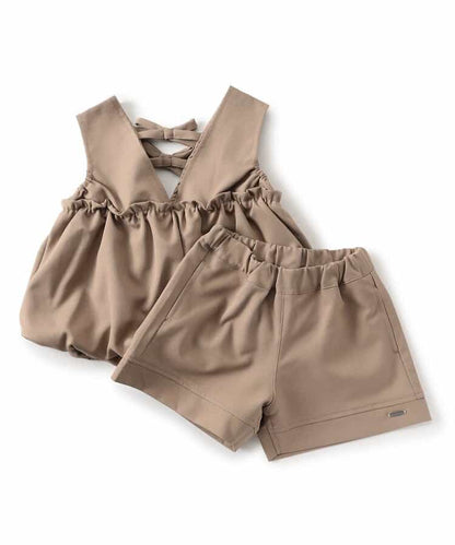 日本童裝 apres les cours 泡泡背心及短褲兩件套裝 90-140cm 女童款 秋季 TOPS PANTS