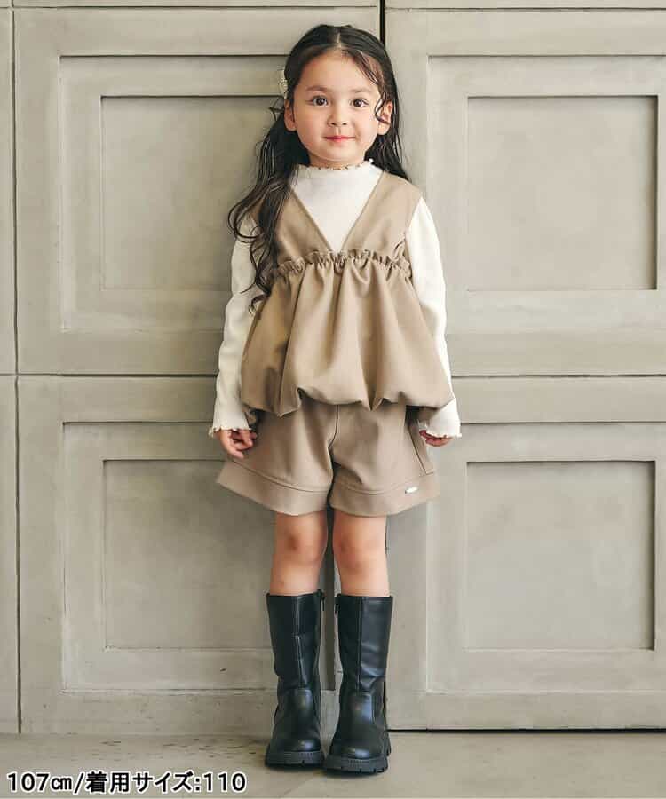 日本童裝 apres les cours 泡泡背心及短褲兩件套裝 90-140cm 女童款 秋季 TOPS PANTS