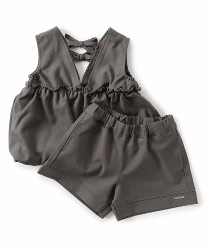 日本童裝 apres les cours 泡泡背心及短褲兩件套裝 90-140cm 女童款 秋季 TOPS PANTS