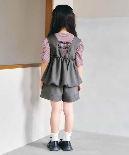 日本童裝 apres les cours 泡泡背心及短褲兩件套裝 90-140cm 女童款 秋季 TOPS PANTS