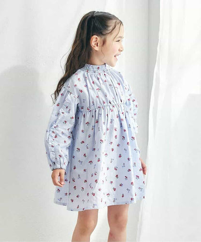 日本童裝 apres les cours 荷葉袖邊連身裙 80-140cm 女童款 秋季 DRESSES 聖誕紅/新年紅
