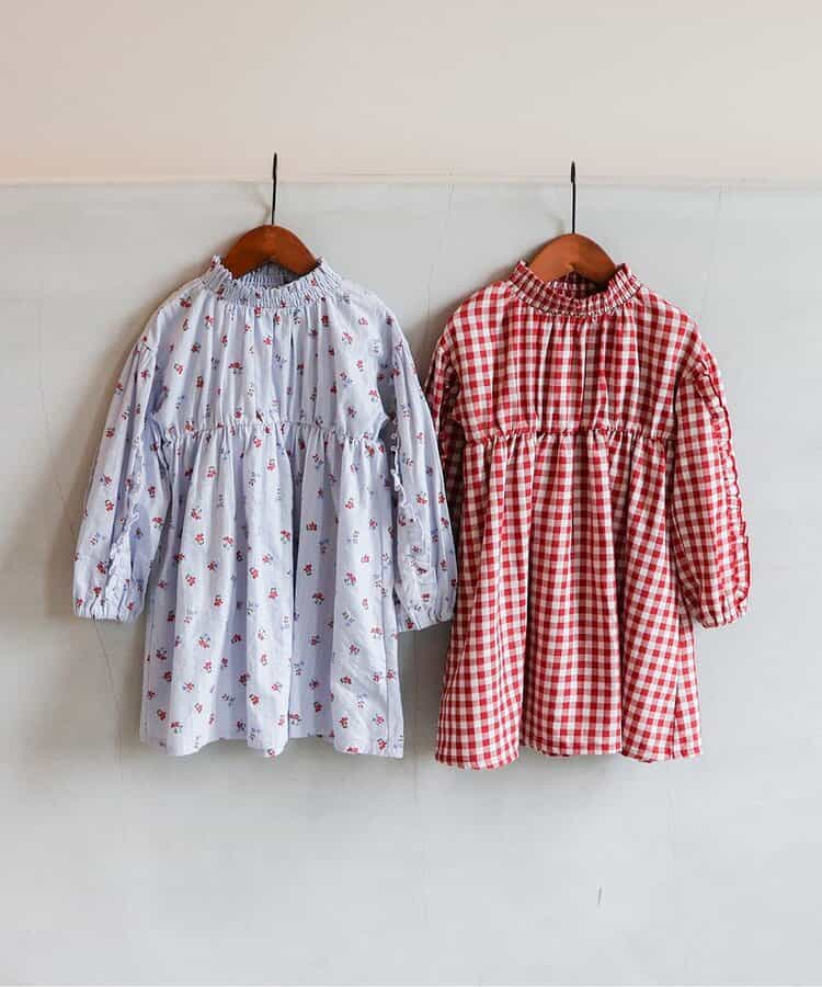 日本童裝 apres les cours 荷葉袖邊連身裙 80-140cm 女童款 秋季 DRESSES 聖誕紅/新年紅