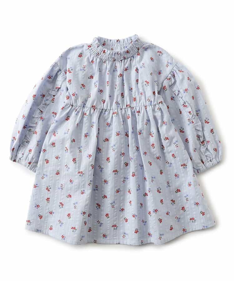 日本童裝 apres les cours 荷葉袖邊連身裙 80-140cm 女童款 秋季 DRESSES 聖誕紅/新年紅