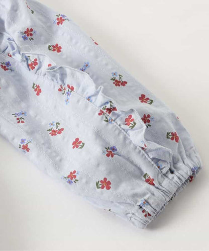 日本童裝 apres les cours 荷葉袖邊連身裙 80-140cm 女童款 秋季 DRESSES 聖誕紅/新年紅