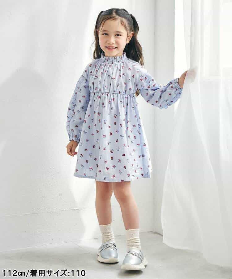 日本童裝 apres les cours 荷葉袖邊連身裙 80-140cm 女童款 秋季 DRESSES 聖誕紅/新年紅