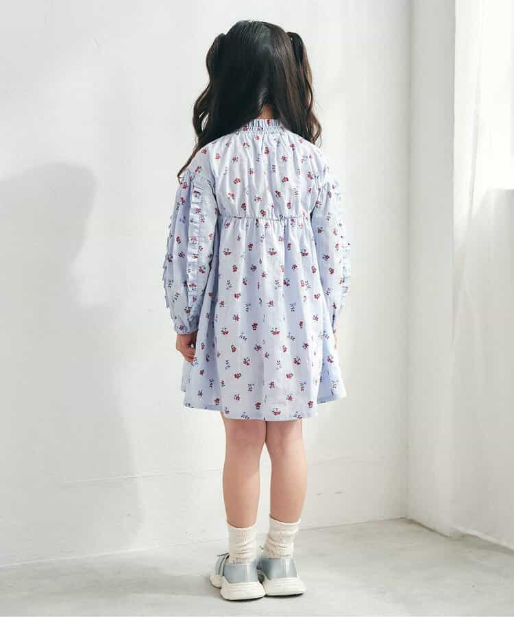 日本童裝 apres les cours 荷葉袖邊連身裙 80-140cm 女童款 秋季 DRESSES 聖誕紅/新年紅