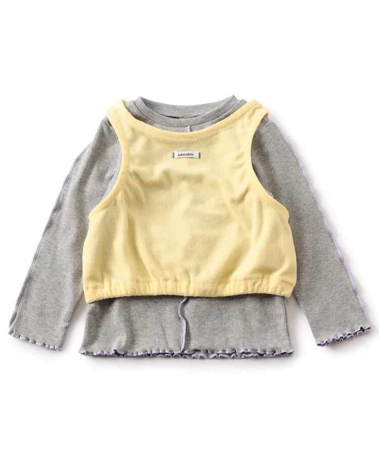 日本童裝 apres les cours 羅紋背心及上衣兩件套裝 90-140cm 女童款 秋季 TOPS