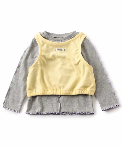 日本童裝 apres les cours 羅紋背心及上衣兩件套裝 90-140cm 女童款 秋季 TOPS