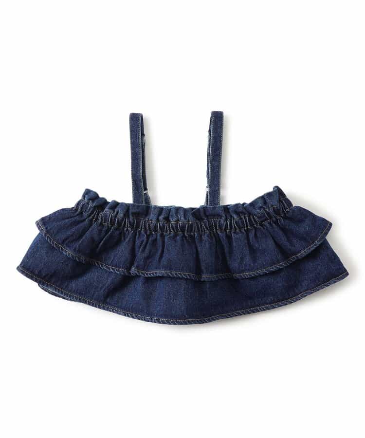 日本童裝 apres les cours 牛仔提花吊帶衫 90-140cm 女童款 秋季 TOPS