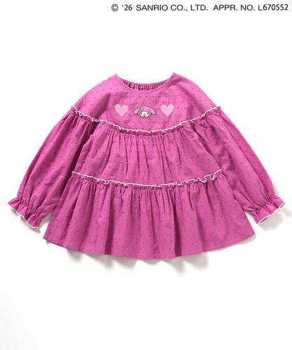 日本童裝 apres les cours x Sanrio 刺繡圖案上衣 80-140cm 女童款 秋季 TOPS