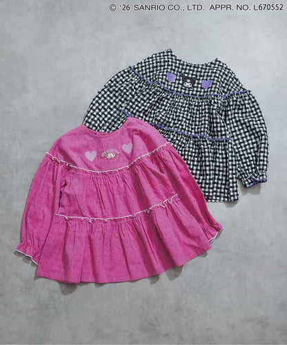 日本童裝 apres les cours x Sanrio 刺繡圖案上衣 80-140cm 女童款 秋季 TOPS
