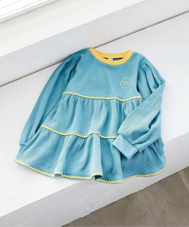 日本童裝 apres les cours 華夫格層疊波浪線上衣 80-140cm 女童款 秋季 TOPS