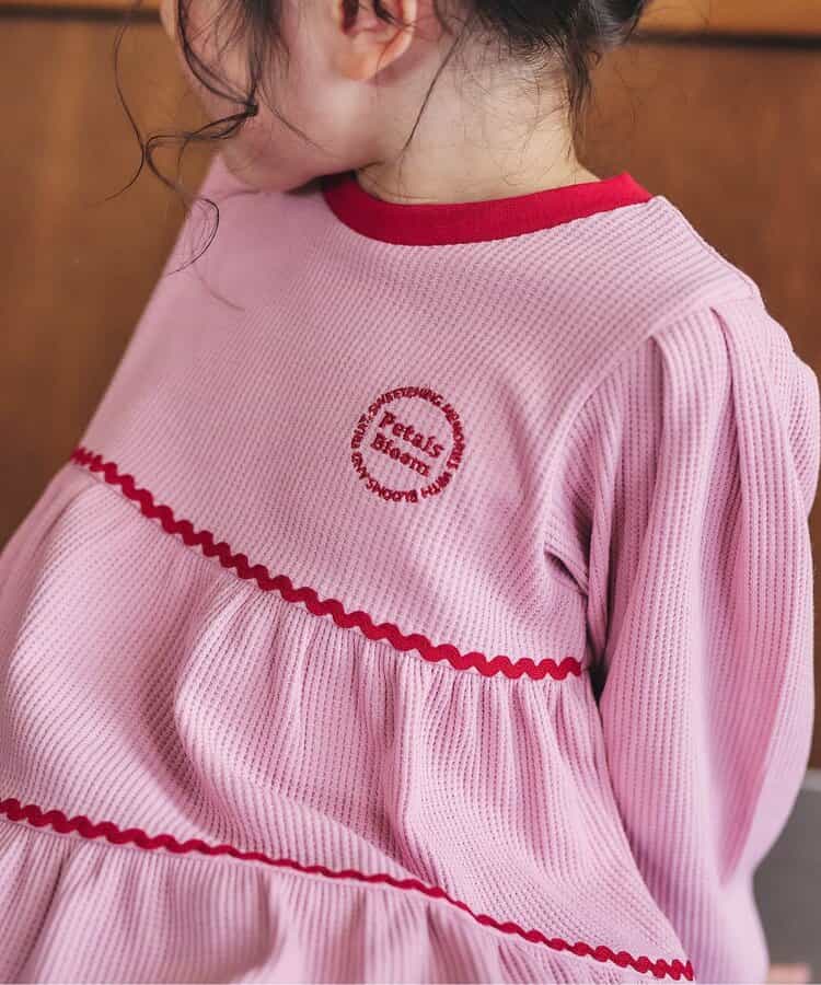 日本童裝 apres les cours 華夫格層疊波浪線上衣 80-140cm 女童款 秋季 TOPS