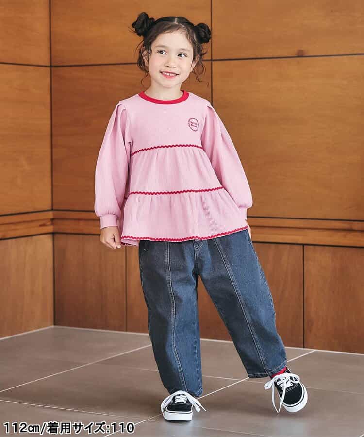 日本童裝 apres les cours 華夫格層疊波浪線上衣 80-140cm 女童款 秋季 TOPS