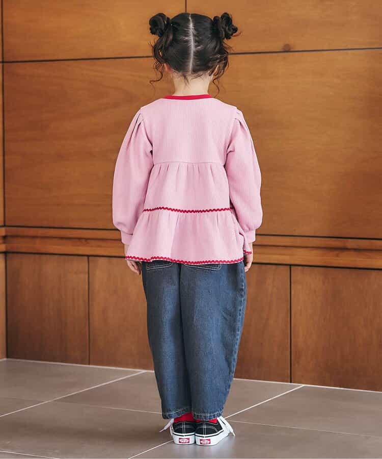 日本童裝 apres les cours 華夫格層疊波浪線上衣 80-140cm 女童款 秋季 TOPS