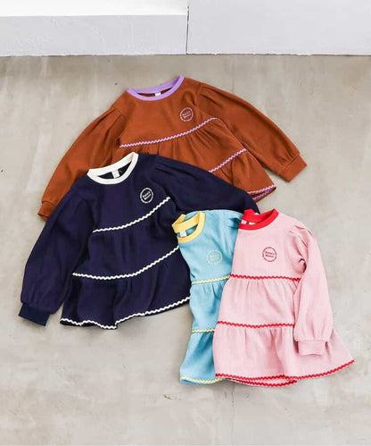 日本童裝 apres les cours 華夫格層疊波浪線上衣 80-140cm 女童款 秋季 TOPS