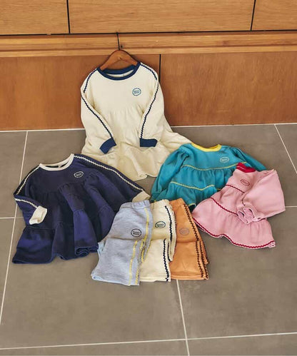 日本童裝 apres les cours 華夫格層疊波浪線上衣 80-140cm 女童款 秋季 TOPS