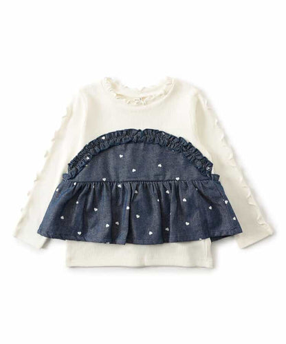 日本童裝 apres les cours 假兩件抹胸式上衣 80-140cm 女童款 秋季 TOPS