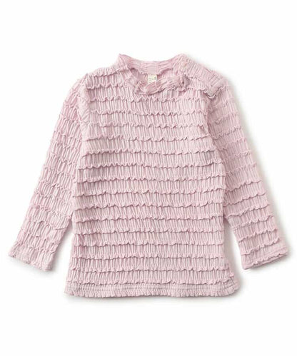 日本童裝 apres les cours 荷葉邊提花上衣 80-140cm 女童款 秋季 TOPS