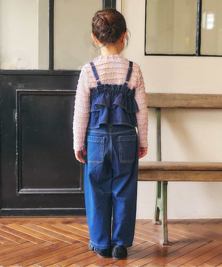 日本童裝 apres les cours 荷葉邊提花上衣 80-140cm 女童款 秋季 TOPS